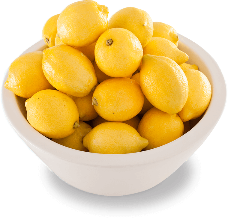 Bowl with fresh lemons